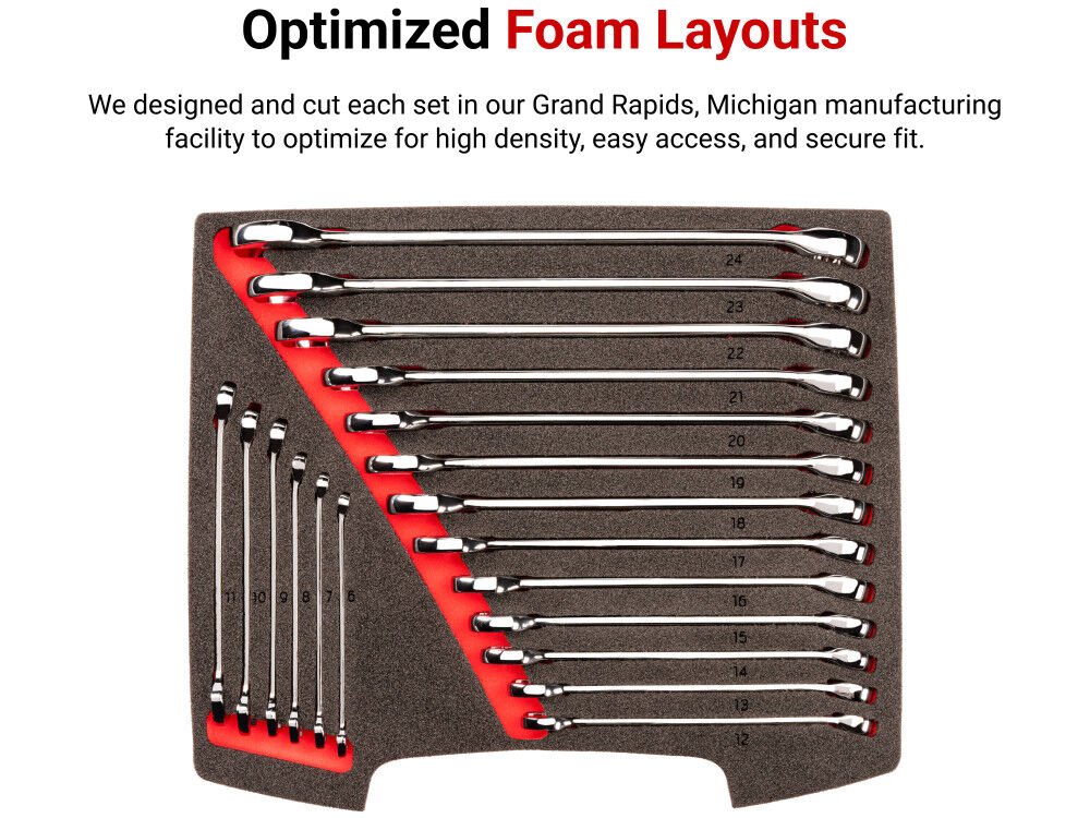 Tekton Combination Wrench Set with Drawer and Rack, 19 Piece (6-24 mm), large image number 5