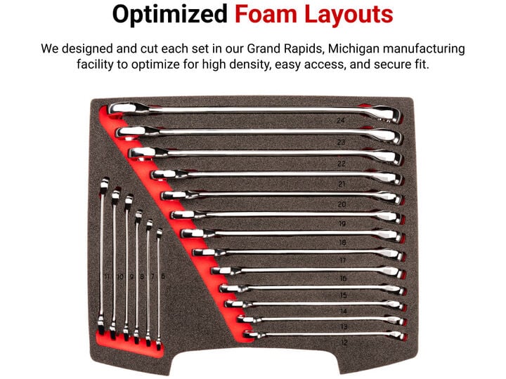 Tekton Combination Wrench Set with Drawer and Rack, 19 Piece (6-24 mm), large image number 4