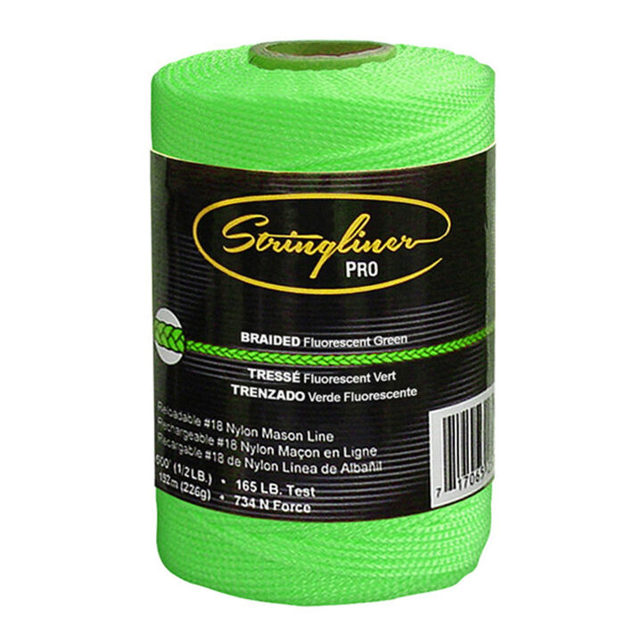 Stringliner #18 Construction Replacement Roll Braided Fluorescent Green 500 ft