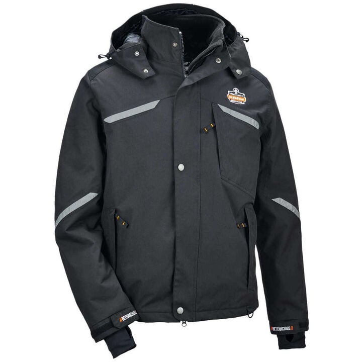 Ergodyne N-Ferno 6466 Black Thermal Jacket - 500D Nylon Shell, Medium