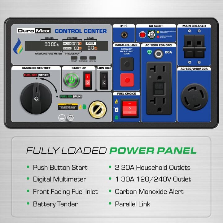 Duromax 7000 Watt Tri Fuel 49 State Portable Inverter Generator with CO Sensor, large image number 4