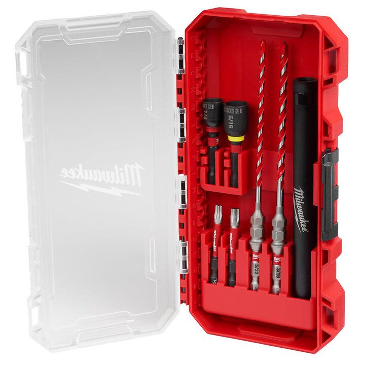 Milwaukee SHOCKWAVE Impact Duty Carbide Hammer Drill Bit Concrete Screw Install Kit 7pc