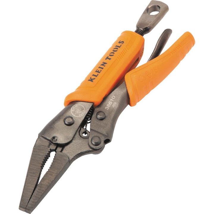 Klein Tools Long Nose Locking Pliers, 4 Inch, large image number 3