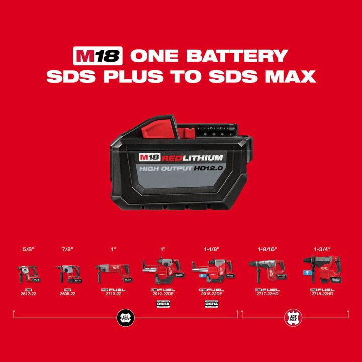 Milwaukee M18 FUEL 1 1/8inch SDS Plus Rotary Hammer with ONE KEY (Bare Tool), large image number 15