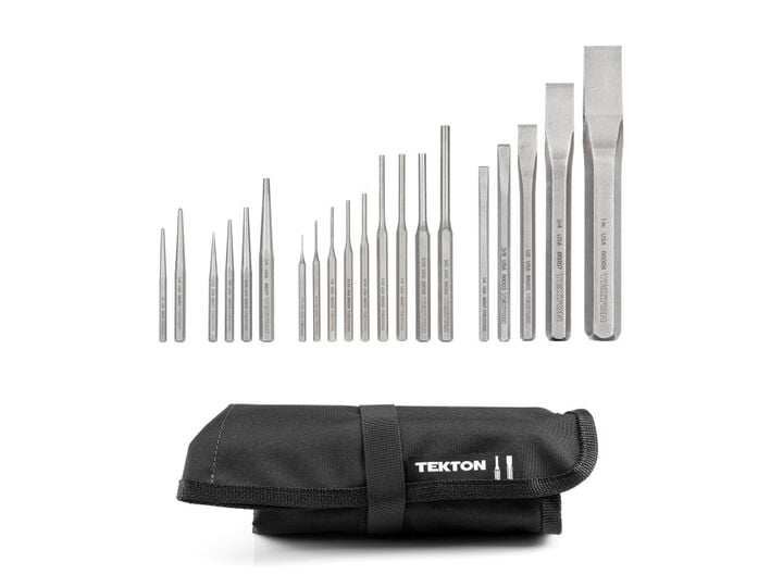Tekton Punch and Chisel Set, 20 Pieces (Center, Solid, Pin, Chisel), large image number 1