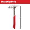 Milwaukee 22 oz Milled Face Framing Hammer, small image number 3