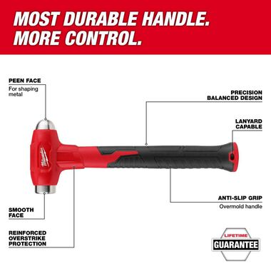 Milwaukee 16oz Dead Blow Ball Peen Hammer, large image number 1