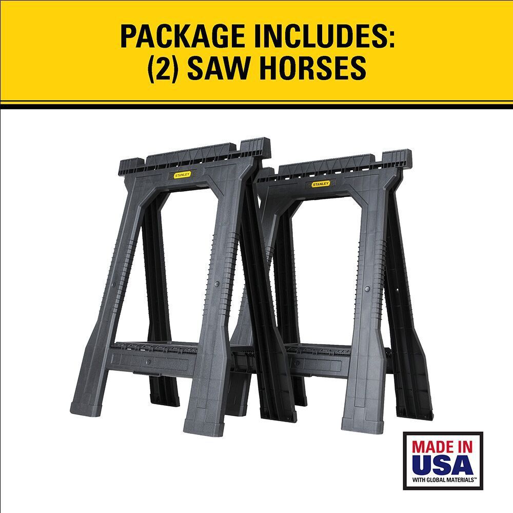 Stanley Folding Sawhorse, 2 Pack, large image number 3