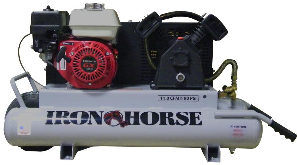 diepgaand hardop Daar Iron Horse Air Compressor Twin Tank Gas 5.5hp 10 Gallon IHTT55G from Iron  Horse - Acme Tools