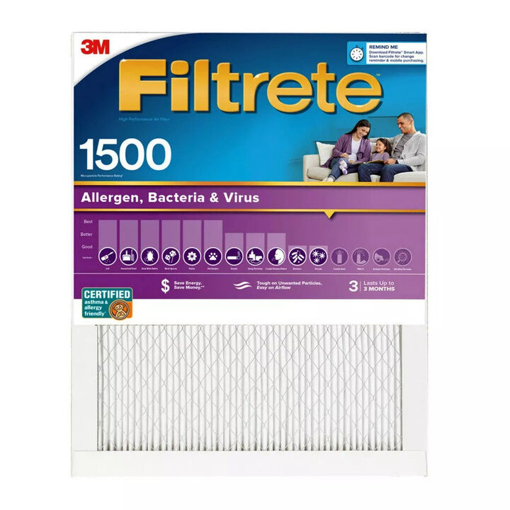 3M Filtrete 16 x 25 x 1-Inch 1500 MPR MERV 12 Allergen Defense Furnace Air Filter, large image number 0