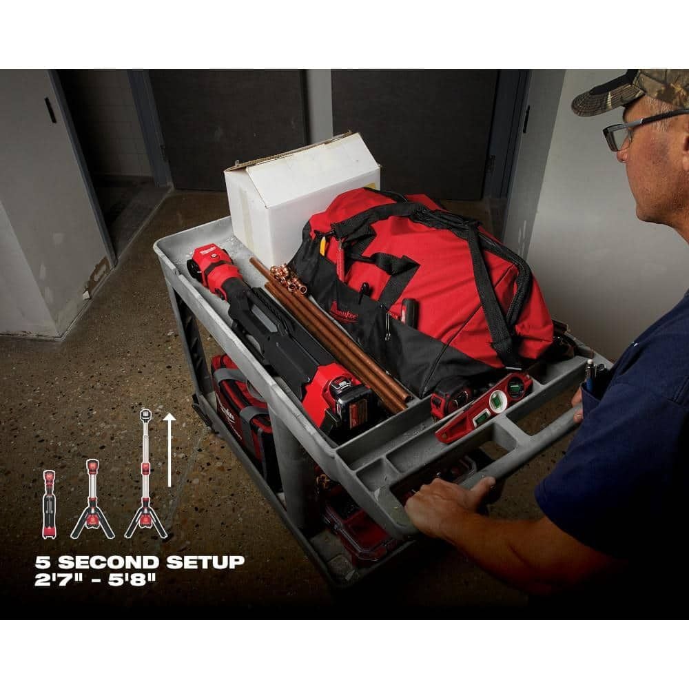 Milwaukee M12 Packout Flood Light with USB, Dual Power Tower Light Bundle, large image number 12