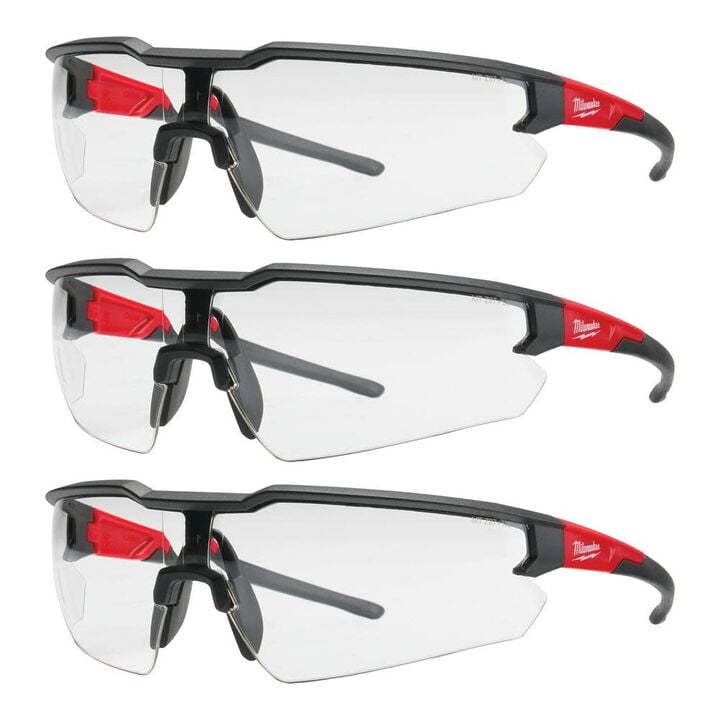 Milwaukee 3PK Safety Glasses - Clear Anti-Scratch Lenses