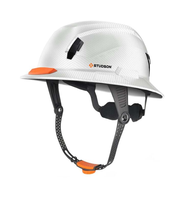 Studson HighBar Class E Full Brim Safety Helmet White Carbon