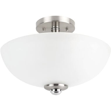 Globe Electric Hudson Ceiling Light Brushed Nickel 60W E26