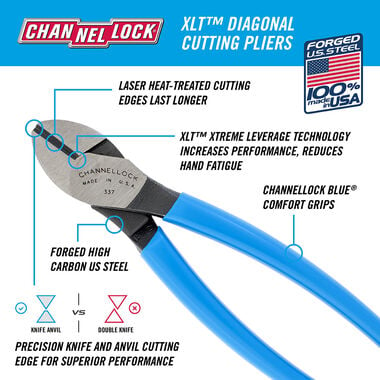 Channellock 7in XLT Diagonal Cutting Plier Xtreme Leverage Technology, large image number 3