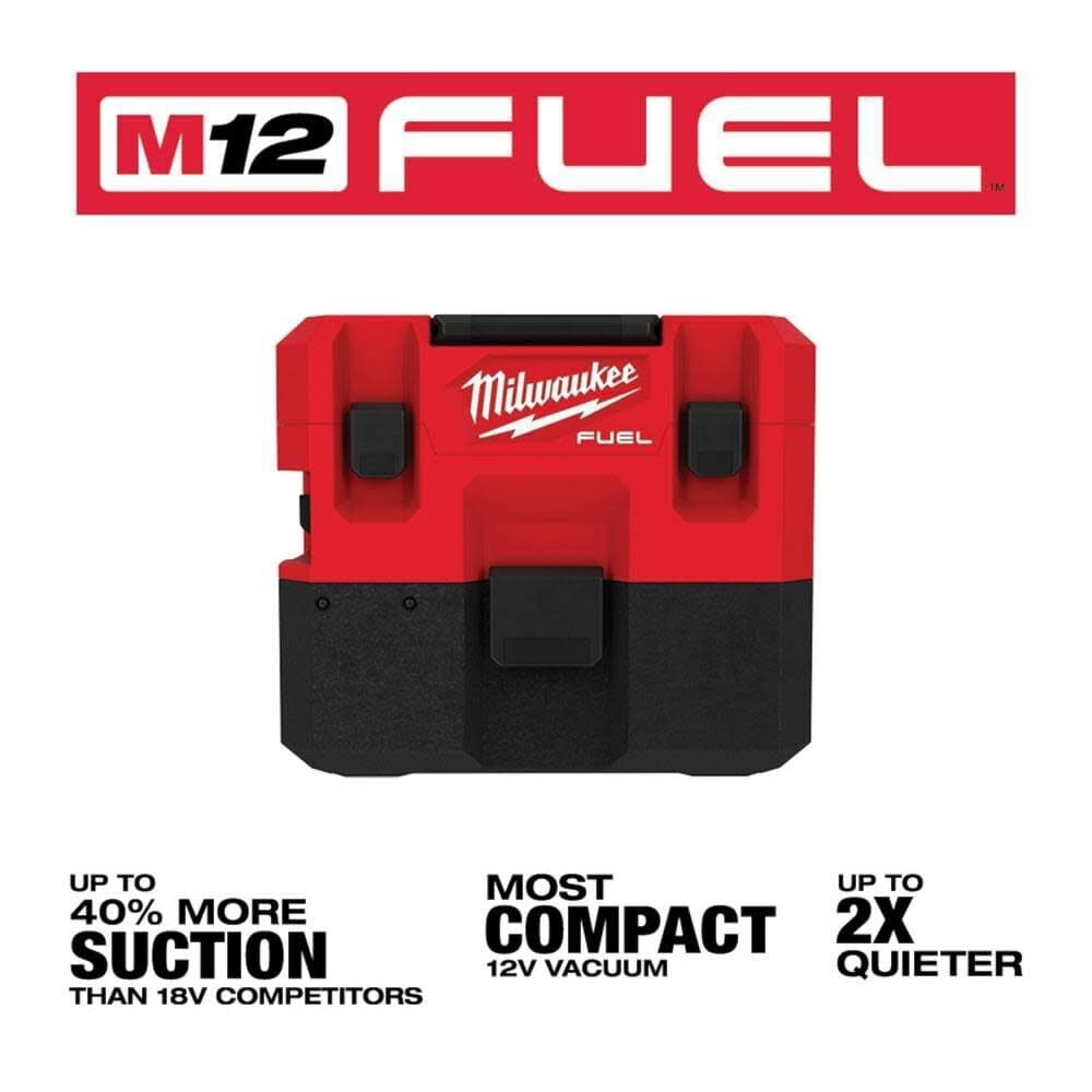 Milwaukee M12 Press Tool with 1/2 - 1 Inch Jaws Kit and M12 1.6 Gallon Wet or Dry Vacuum (Bare Tool) Bundle, large image number 18