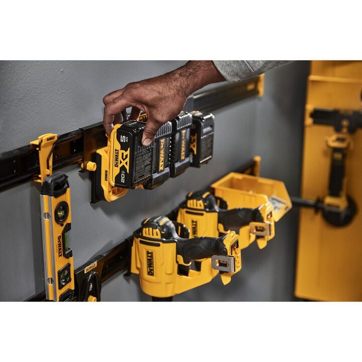 DEWALT Yellow Battery Charger Rail Mount & Black Battery Rail Bundle, large image number 11