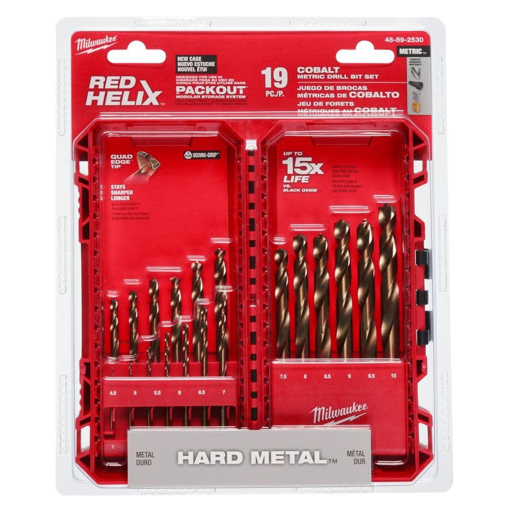 Milwaukee RED HELIX Cobalt Metric Drill Bit Set 19PC 48-89