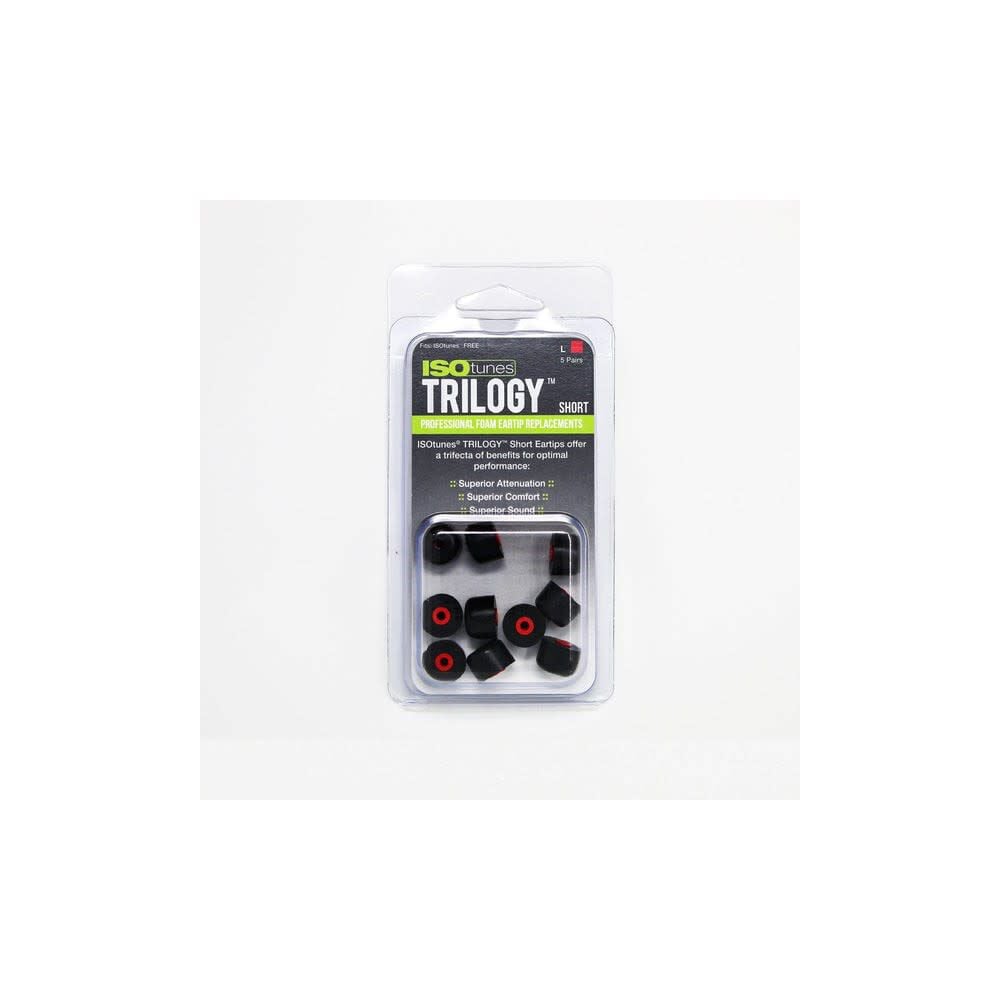 ISOtunes Trilogy Red Core Short Foam Ear Tips Large 5 Pairs, large image number 3