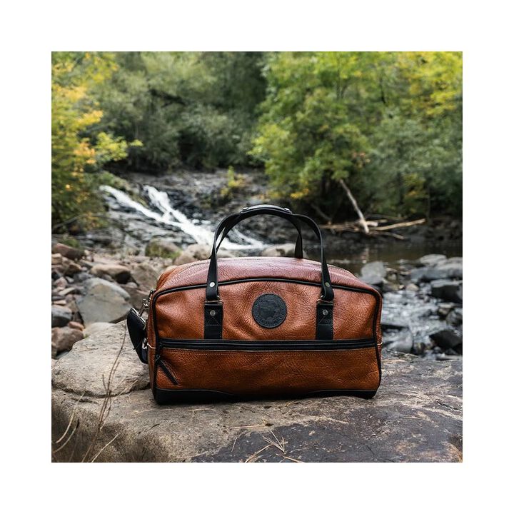 Duluth Pack Brown Bison Leather Weekender Duffel, large image number 3