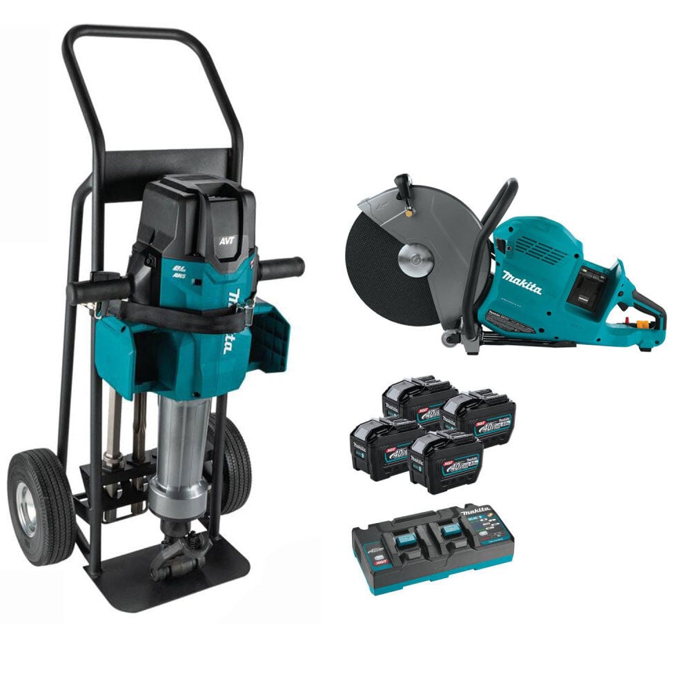 Makita 80V max (40V max X2) XGT Brushless 70 lb. 1-1/8″ Hex AVT Breaker & 14 Inch Power Cutter Kit – GMH04PL4X-GEC01Z