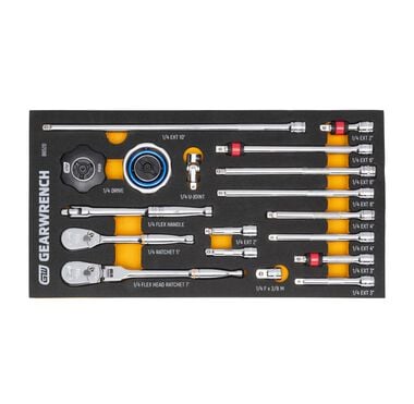 GEARWRENCH Ratchet & Drive Tool Set 1/4in 90T with EVA Foam Tray 18pc