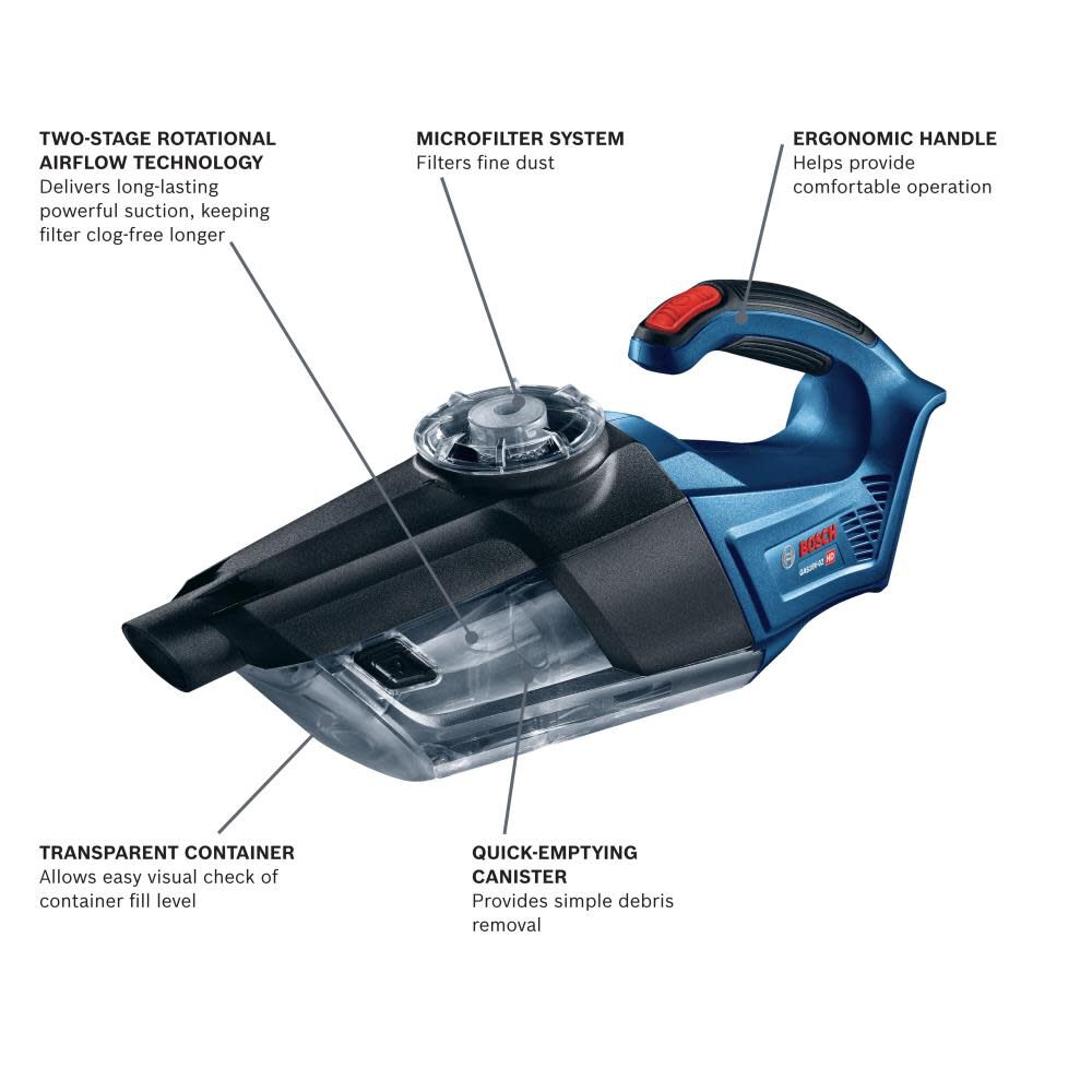 Bosch Promotional 18V Handheld Vacuum Cleaner (Bare Tool), large image number 3