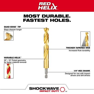 Milwaukee SHOCKWAVE Impact Duty RED HELIX Titanium Drill Bit Set 23PC  48-89-4631 - Acme Tools