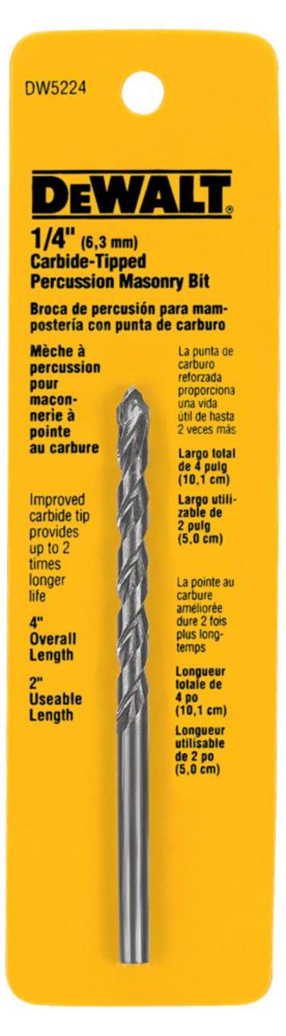 DEWALT 1/4 x 4 IN DRILL BIT PREMIUM PERCUS, large image number 1