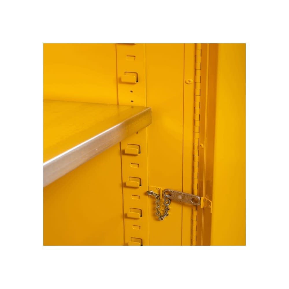 Justrite 90 Gallon Yellow 2 Doors Self Close Flammable Cabinet, large image number 2