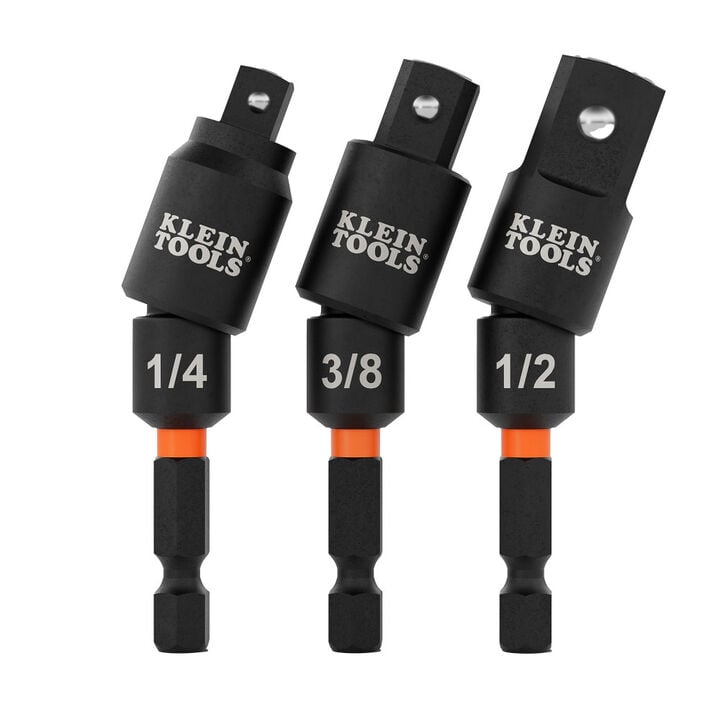 Klein Tools Swivel Impact Driver Socket Adapter Set, 3 Pieces