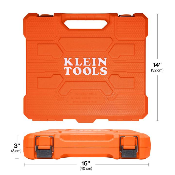Klein Tools KNECT 1/2 Inch Deep Well Impact Socket Set SAE and Metric 28 Pieces, large image number 9