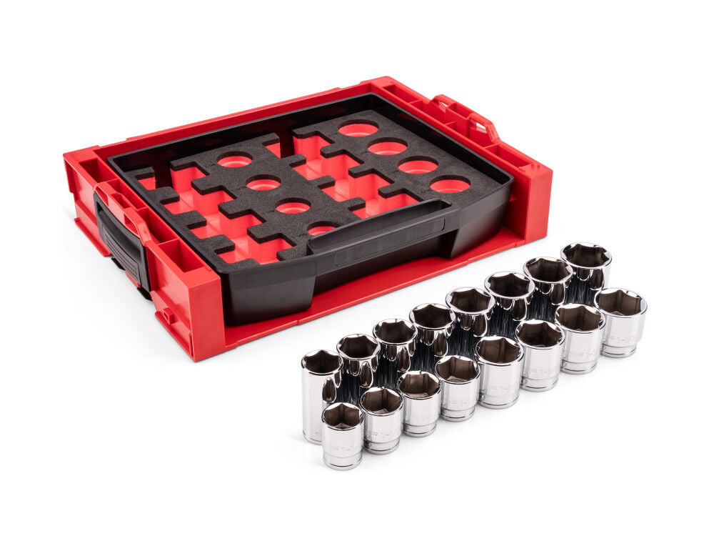 Tekton 1/2 Inch Shallow and Deep 6-Point Sockets, Drawer, 16 Pieces, large image number 2