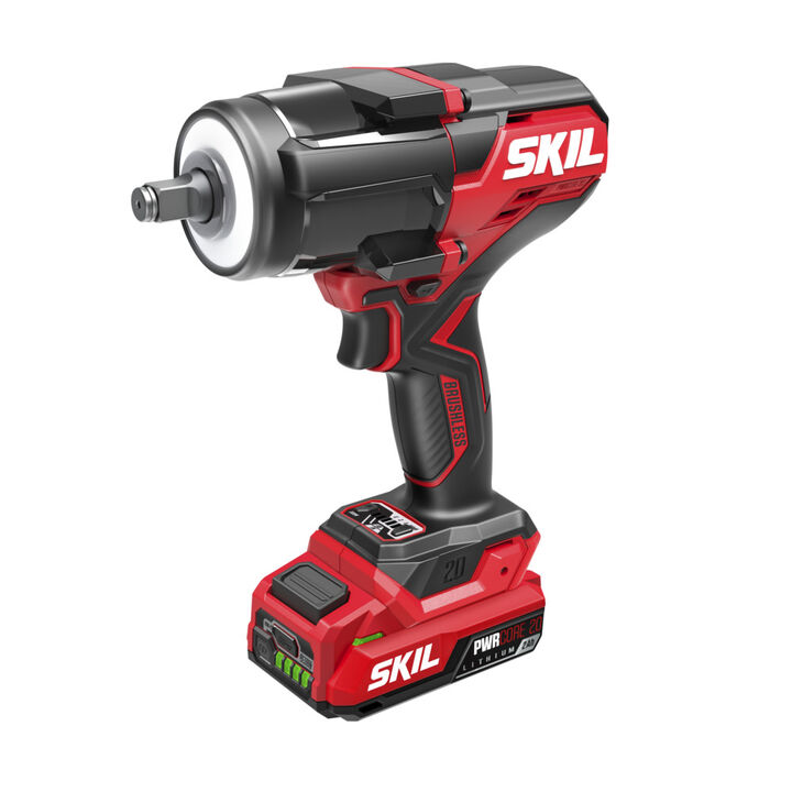 SKIL PWRCORE 20 Brushless 20V 1/2 Inch Mid Torque Impact Wrench Kit, large image number 1
