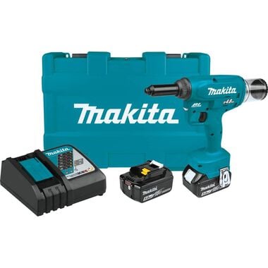 Makita 18V LXT Lithium-Ion Brushless 3/16in Cordless Rivet Tool Kit (5.0Ah)