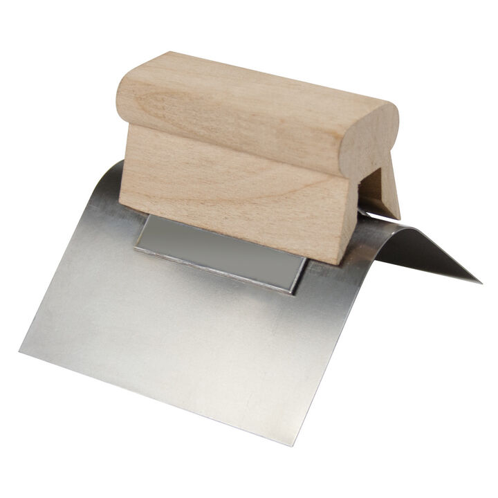 Kraft Tool Co 4 Inch x 2 Inch 3/4 Inch R SS Outside Corner Tool with Wood Handle, large image number 0
