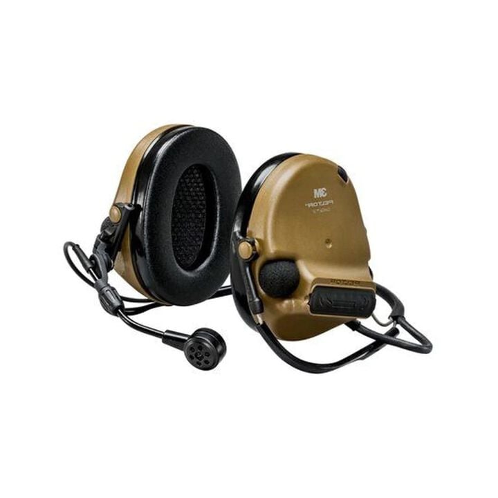 3M PELTOR ComTac V Neckband Single Lead Standard Dynamic Mic NATO Wiring Coyote Brown MIL/LE Tactical Headset