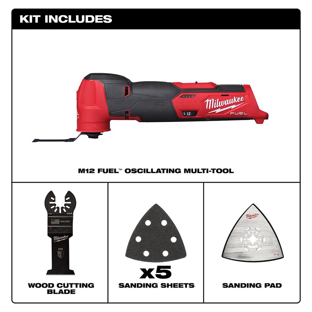 Milwaukee M12 FUEL Oscillating Multi-Tool (Bare Tool) 2526-20 