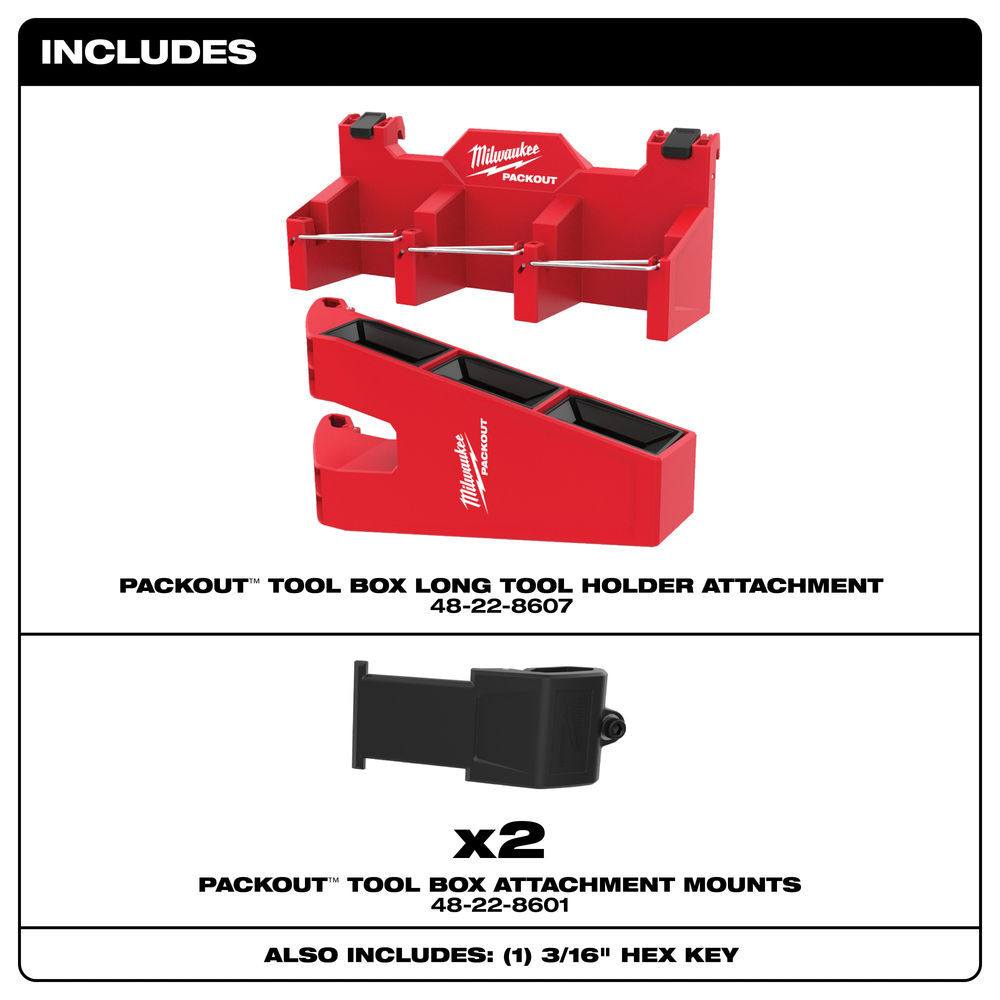 Milwaukee PACKOUT Tool Box Long Tool Holder Attachment, large image number 11