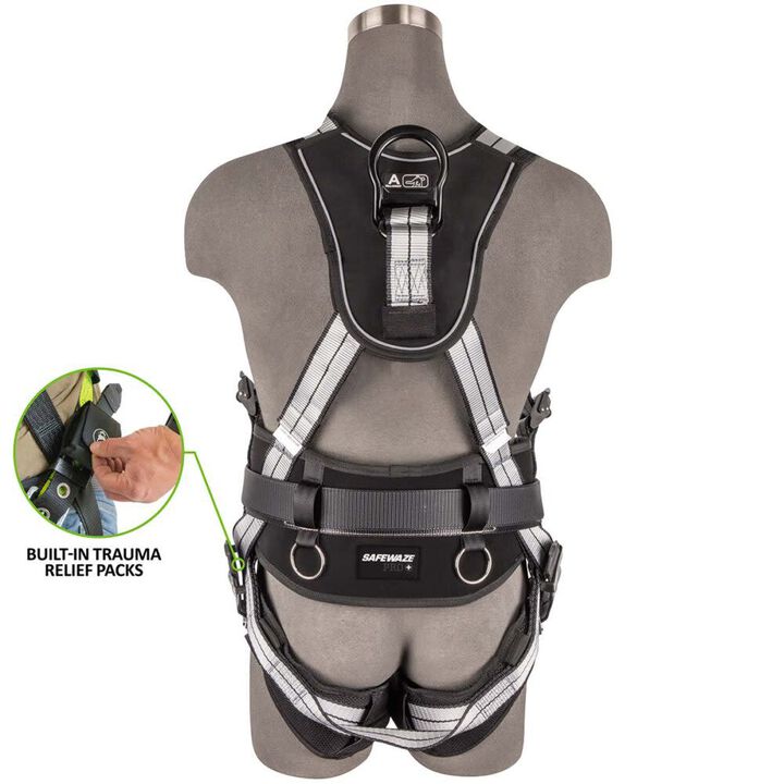 Safewaze PRO+ Slate Construction Harness: Alu 3D, Alu QC Chest, TB Legs, Trauma relief, large image number 1