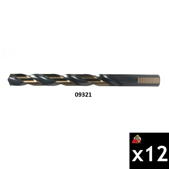 Viking Drill 1/4 Inch Type 240-AQ HSS Jobber Length Drill Bit Bundle, 12 Pieces, large image number 1
