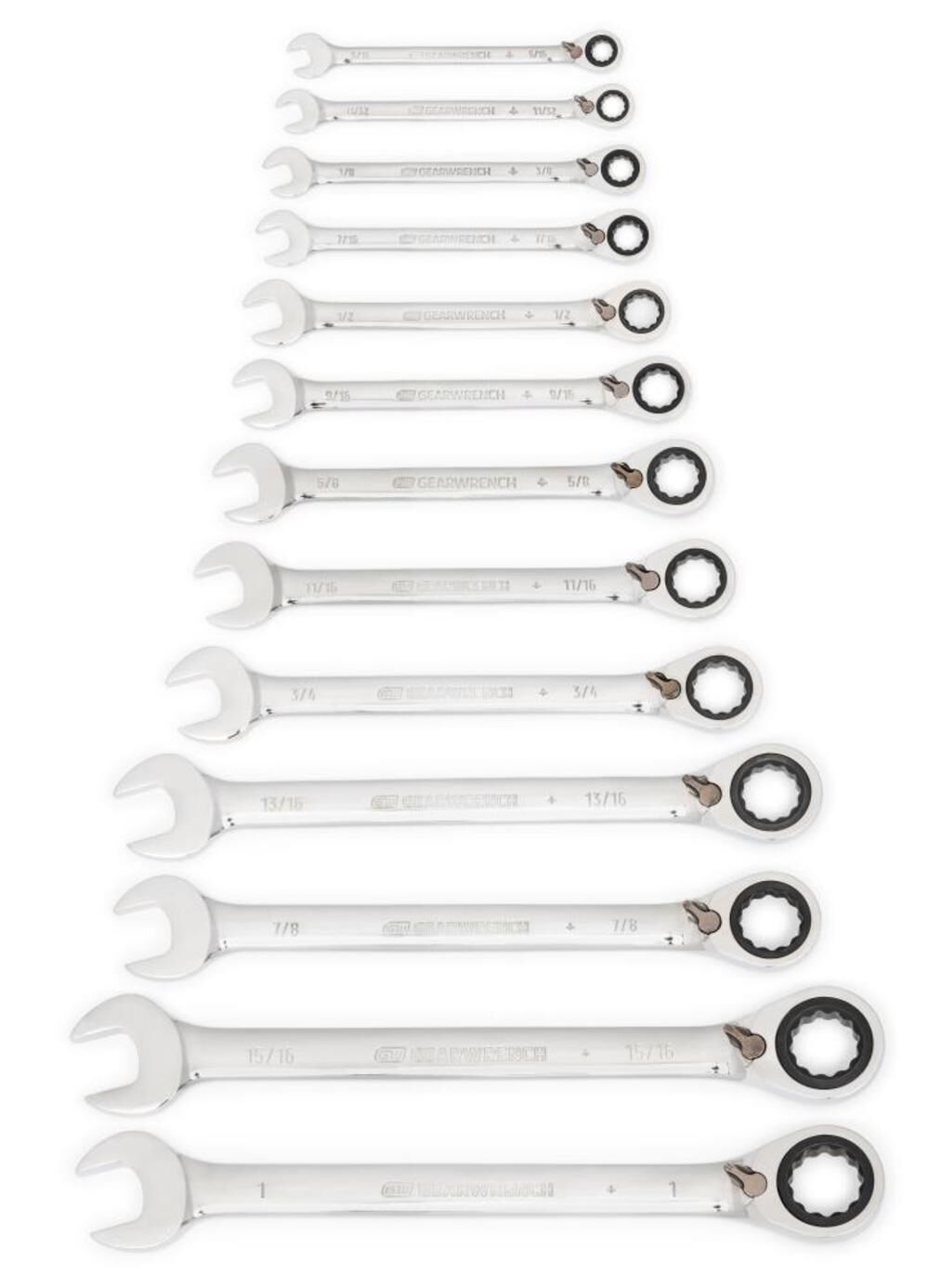 Gearwrench 13 Pc 72 Tooth 12 Point Reversible Ratcheting Combination Sae Wrench Set 9509n Simolary simolary.com 12