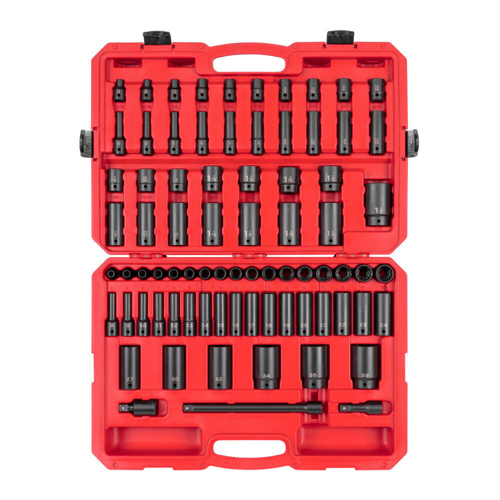 Tekton 1/2 Inch 12 Point Impact Socket Set, (5/16 - 1-1/2 Inch, 8-39 mm), large image number 1