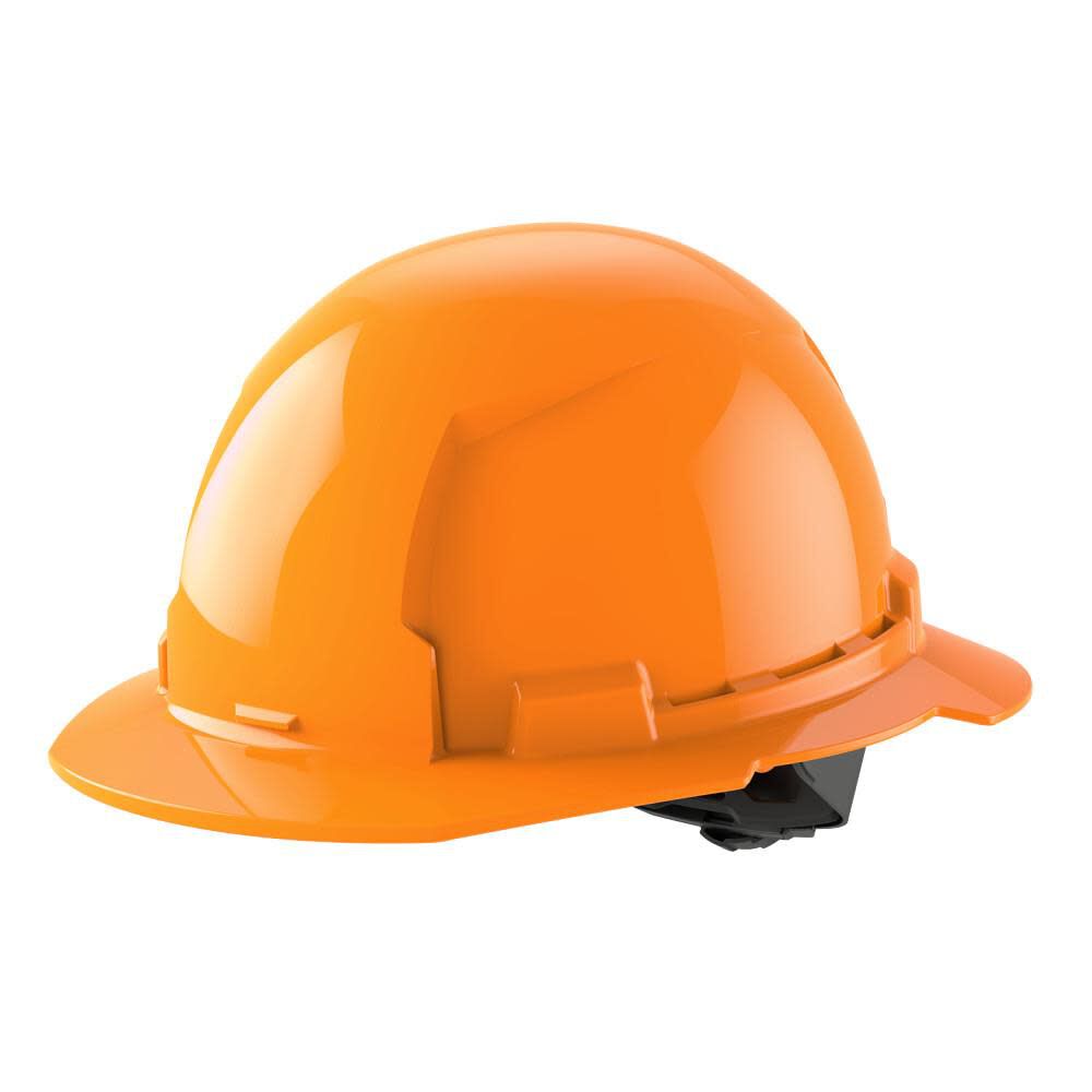 Milwaukee Orange Full Brim Hard Hat with 4pt Ratcheting Suspension Type 1  Class E 48-73-1113 - Acme Tools