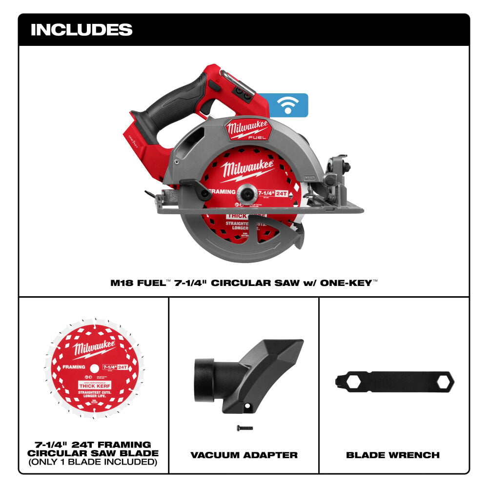 Milwaukee M18 FUEL 7-1/4 Inch Circular Saw with ONE-KEY (Bare Tool), large image number 3