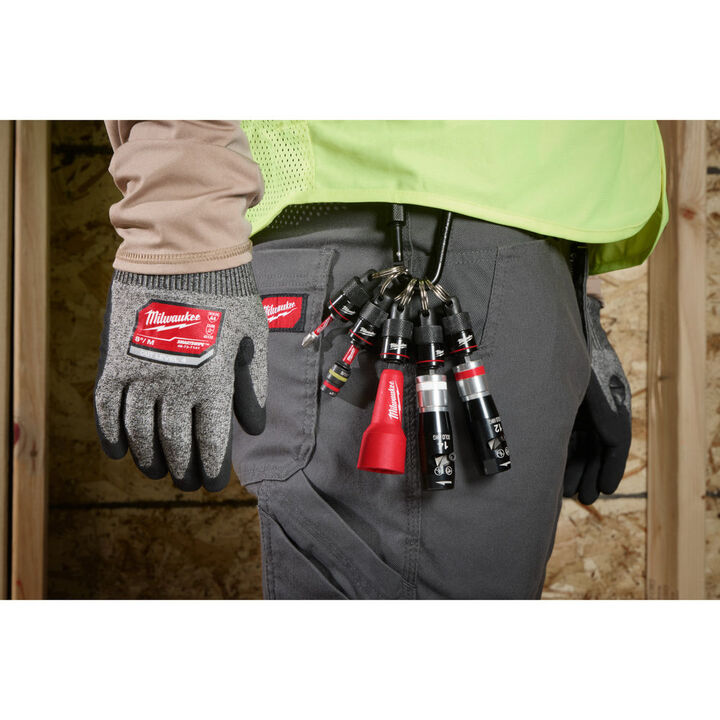 Milwaukee 2PC Solid Wire Stripper Set, Quick-Twist Wire Connector Socket, and 5PC Bit Holder with Carabiner, large image number 4