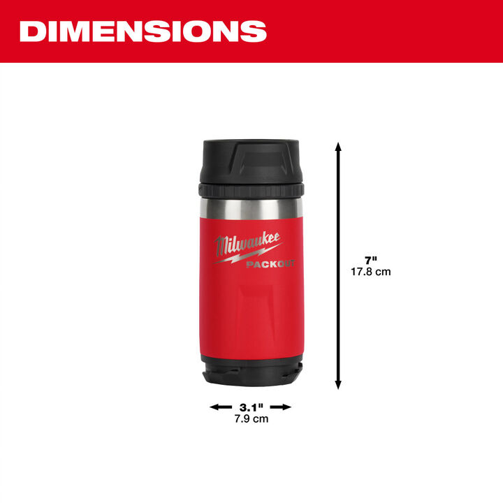 Milwaukee PACKOUT 12oz Insulated Bottle with Sip Lid, large image number 3