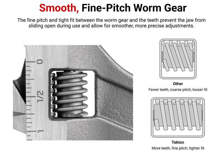 Tekton 9 Inch Wide-Jaw Adjustable Wrench (1-1/2 Inch Capacity), large image number 4