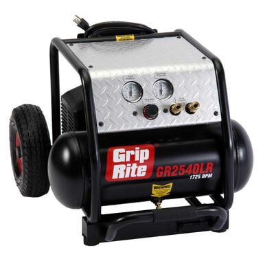 Grip Rite 12 AMP 2.5HP 4 Gallon 1725RPM Compressor with Wheels, large image number 0