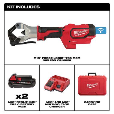 Milwaukee M18 Force Logic 750 MCM Dieless Crimper, large image number 1